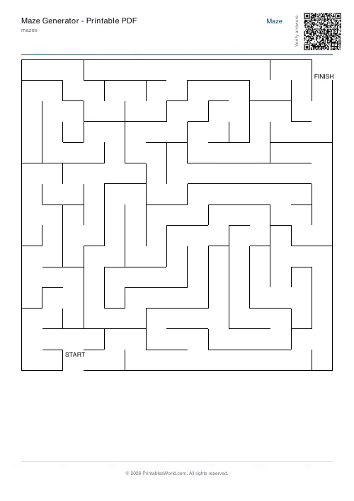 Free printable maze — Easy — PDF download