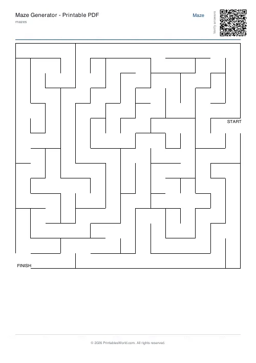 Free printable maze — 15×15 — PDF download
