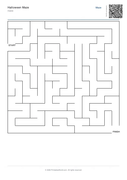 Free printable maze — Medium, with answer key — PDF download