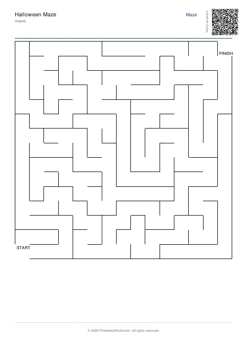 Free printable maze — Hard — PDF download