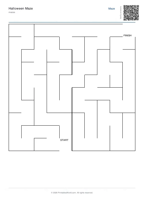 Free printable maze — 10×10 — PDF download