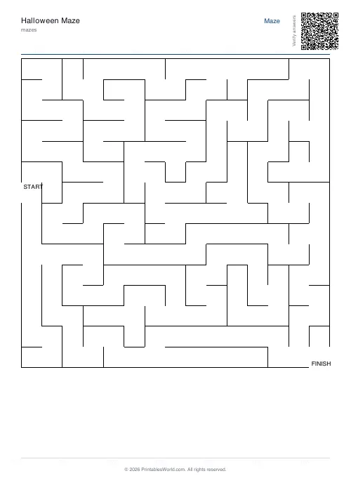 Free printable maze — 15×15 — PDF download