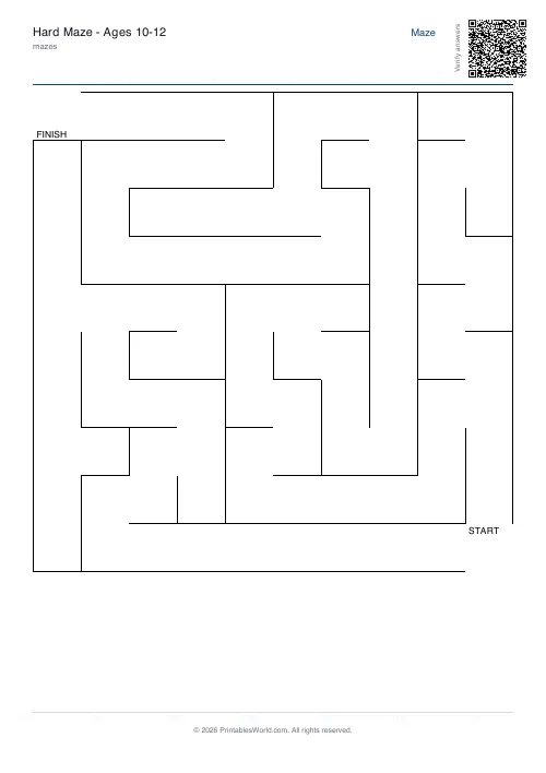 Free printable maze — 10×10 — PDF download
