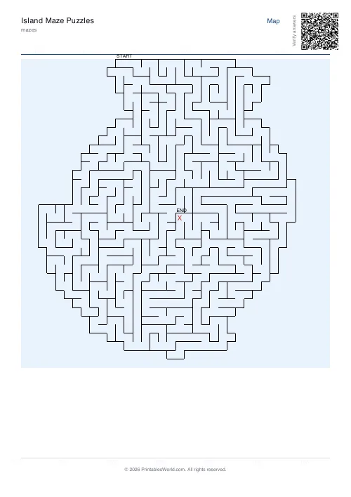 Free printable island maze — 36×36 — PDF download