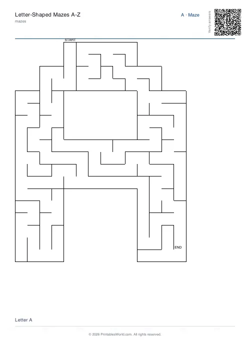 Free printable letter maze — 2, with answer key — PDF download