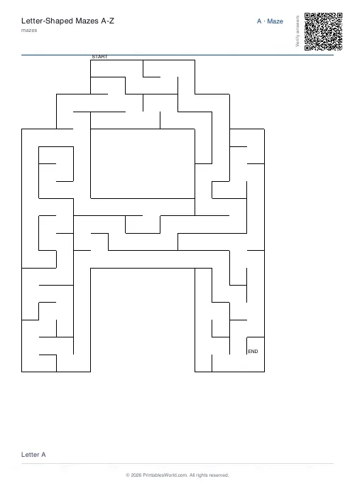 Free printable letter maze — 2 — PDF download