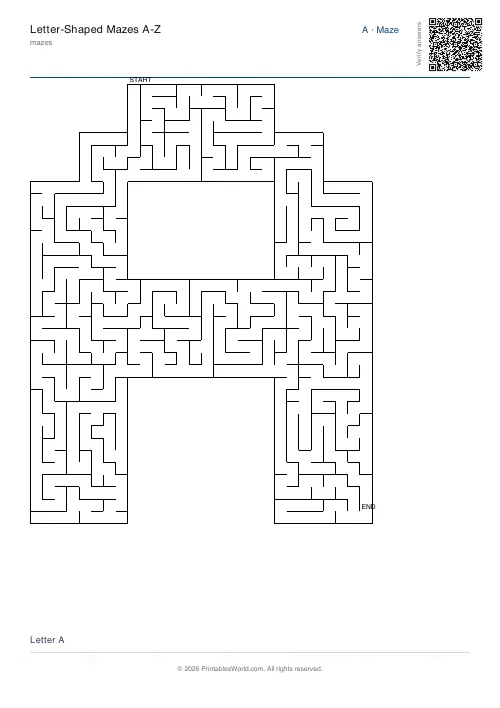 Free printable letter maze — 4 — PDF download