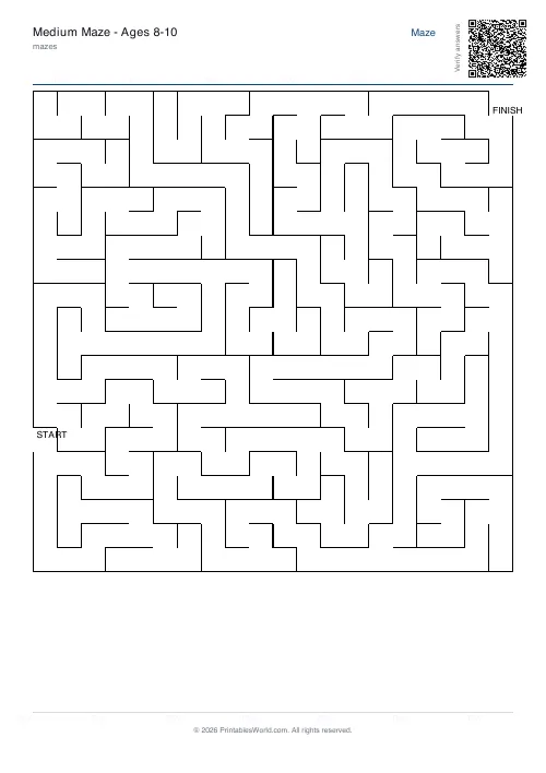 Free printable maze — Easy — PDF download