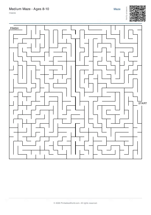 Free printable maze — 30×30 — PDF download