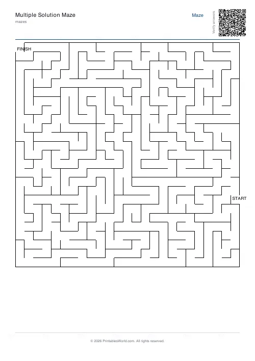 Free printable maze — Easy — PDF download