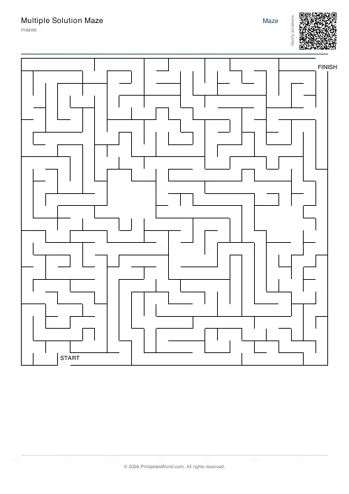 Free printable maze (Rooms), PDF download