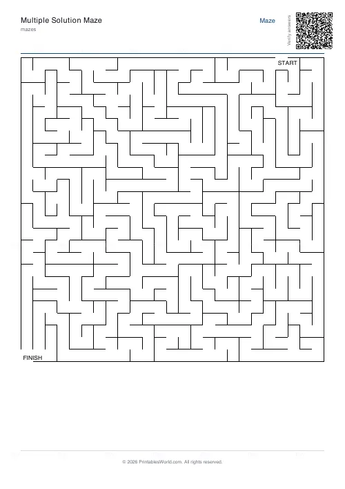 Free printable maze (Easy, with answer key), PDF download