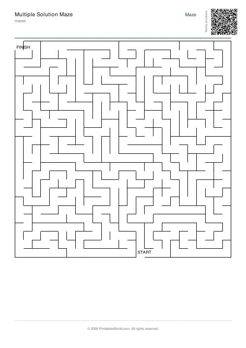 Free printable maze (Medium, with answer key), PDF download