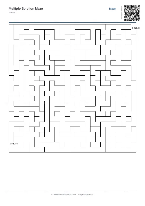 Free printable maze (Hard), PDF download