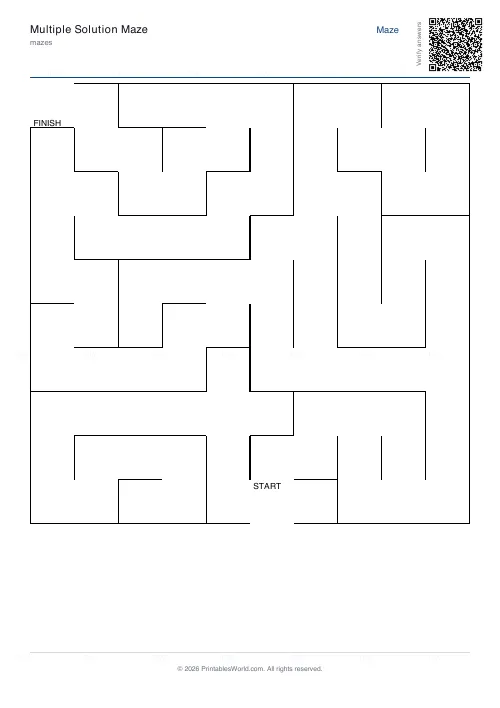 Free printable maze (10×10), PDF download