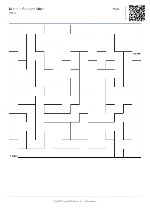 Free printable maze (15×15), PDF download