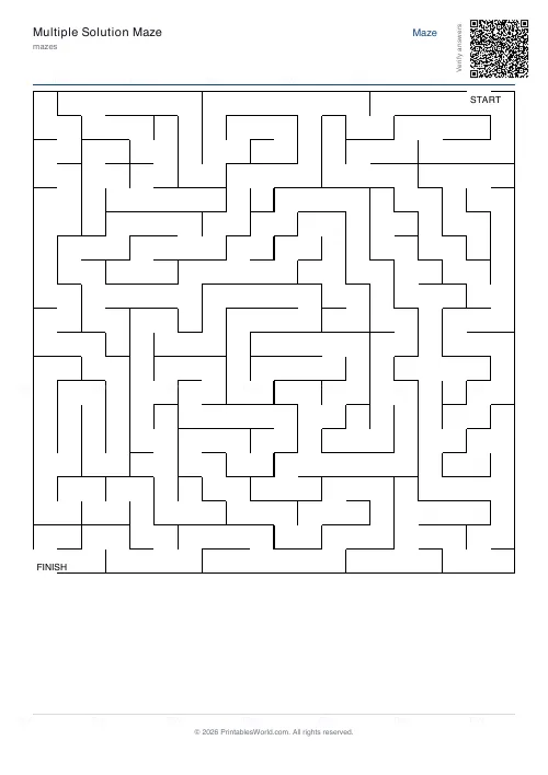Free printable maze (20×20), PDF download