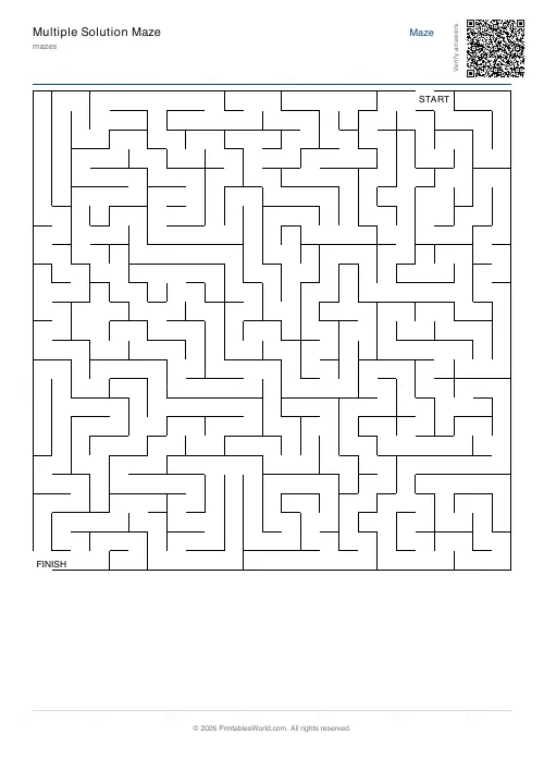 Free printable maze (25×25), PDF download