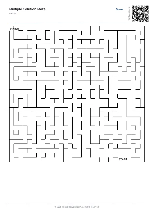 Free printable maze (30×30), PDF download