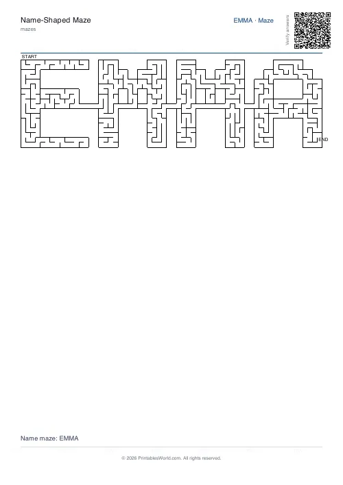 Free printable name maze — 2 — PDF download