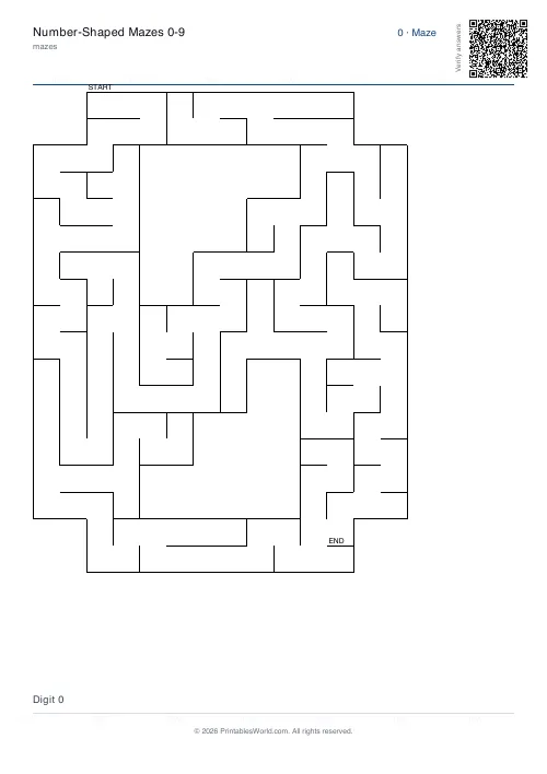 Free printable number maze — 2 — PDF download