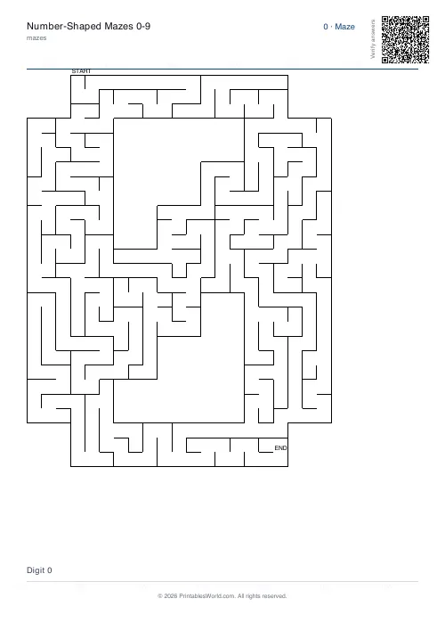 Free printable number maze — 3 — PDF download