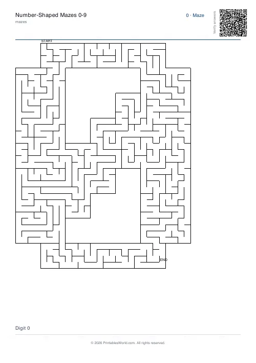 Free printable number maze — 4 — PDF download