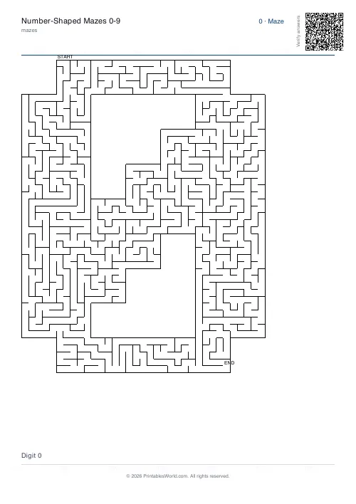Free printable number maze — 5 — PDF download