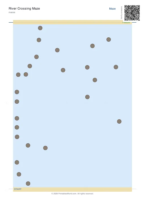 Free printable river crossing maze (25), PDF download
