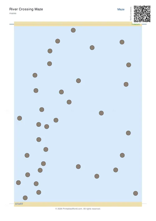 Free printable river crossing maze (35), PDF download