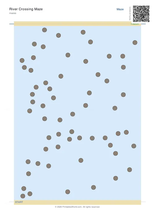Free printable river crossing maze (60), PDF download