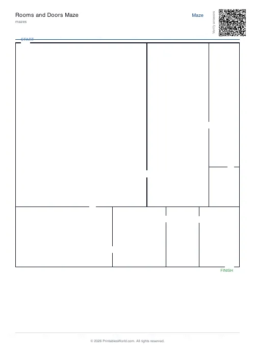 Free printable rooms and doors maze — 8 — PDF download