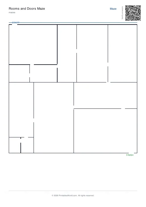 Free printable rooms and doors maze — 12 — PDF download