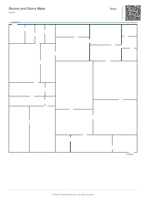 Free printable rooms and doors maze — 32 — PDF download