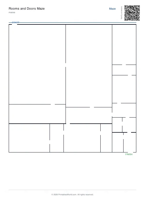 Free printable rooms and doors maze — 16, with answer key — PDF download