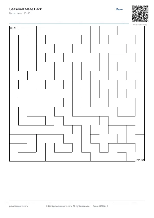 Free printable seasonal Maze Pack PDF — sheet 12