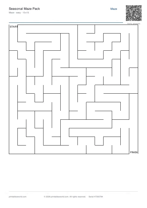 Free printable seasonal Maze Pack PDF — sheet 7