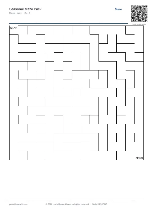 Free printable seasonal Maze Pack PDF — sheet 8