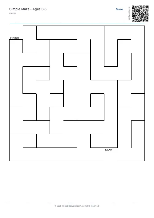 Free printable maze — Easy — PDF download