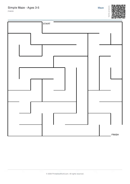 Free printable maze — Medium, with answer key — PDF download