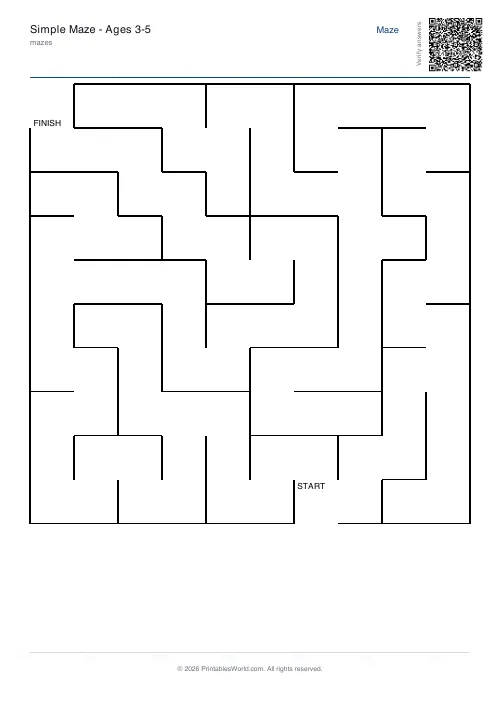 Free printable maze — Hard, with answer key — PDF download