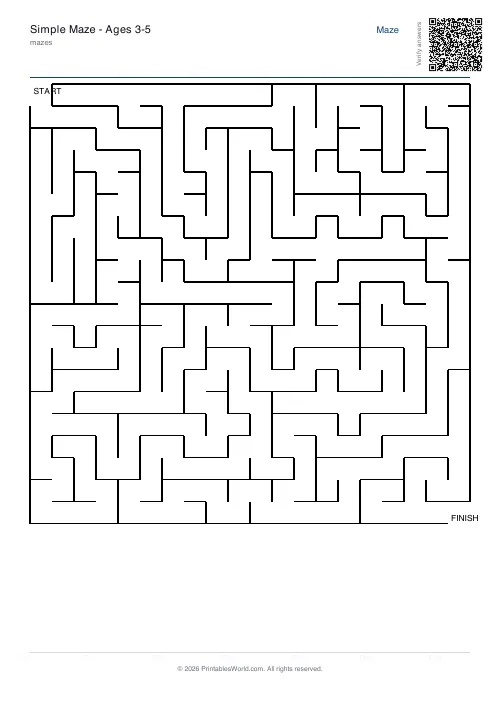Free printable maze — 20×20 — PDF download