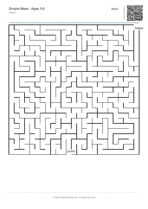 Free printable maze — 25×25 — PDF download