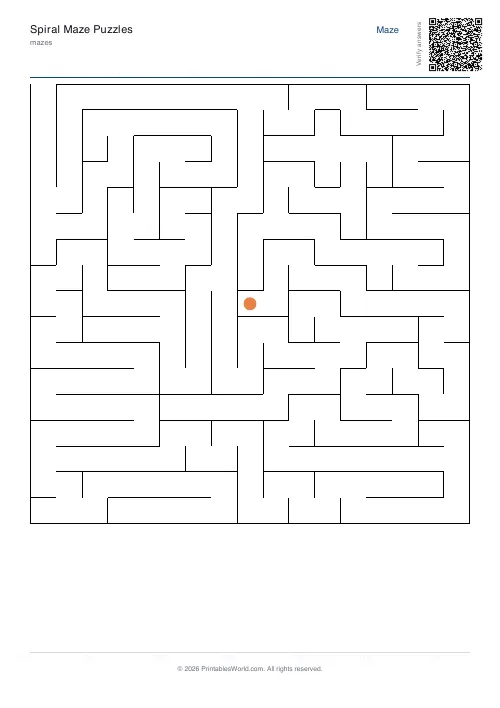 Free printable spiral maze — Easy — PDF download