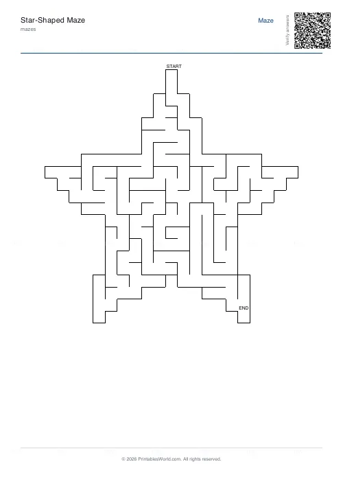 Free printable star maze (25), PDF download