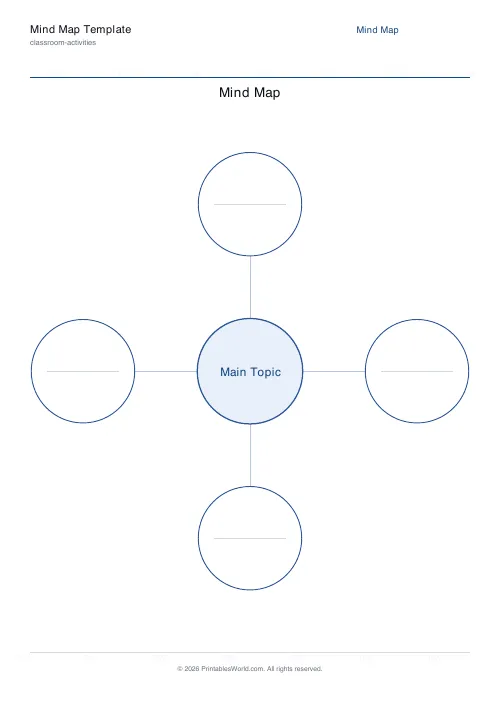 Free printable mind map template — 4 — PDF download