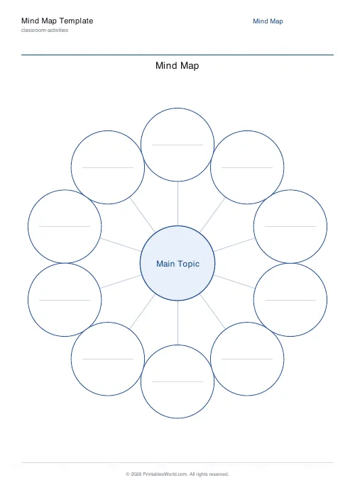 Free printable mind map template — 10 — PDF download