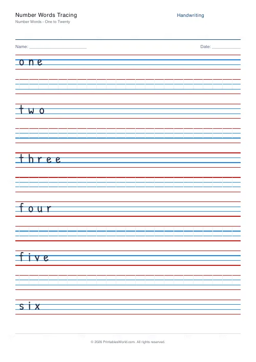 Free printable handwriting practice (Blank (copy only)), PDF download