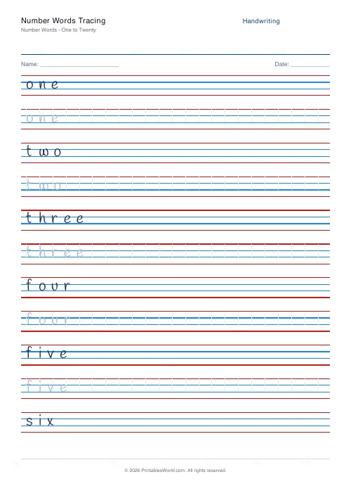 Free printable handwriting practice (Handlee), PDF download