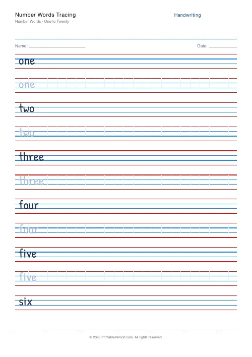 Free printable handwriting practice (Cursive (joined)), PDF download